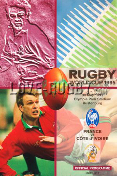1995 France v Ivory Coast  Rugby Programme